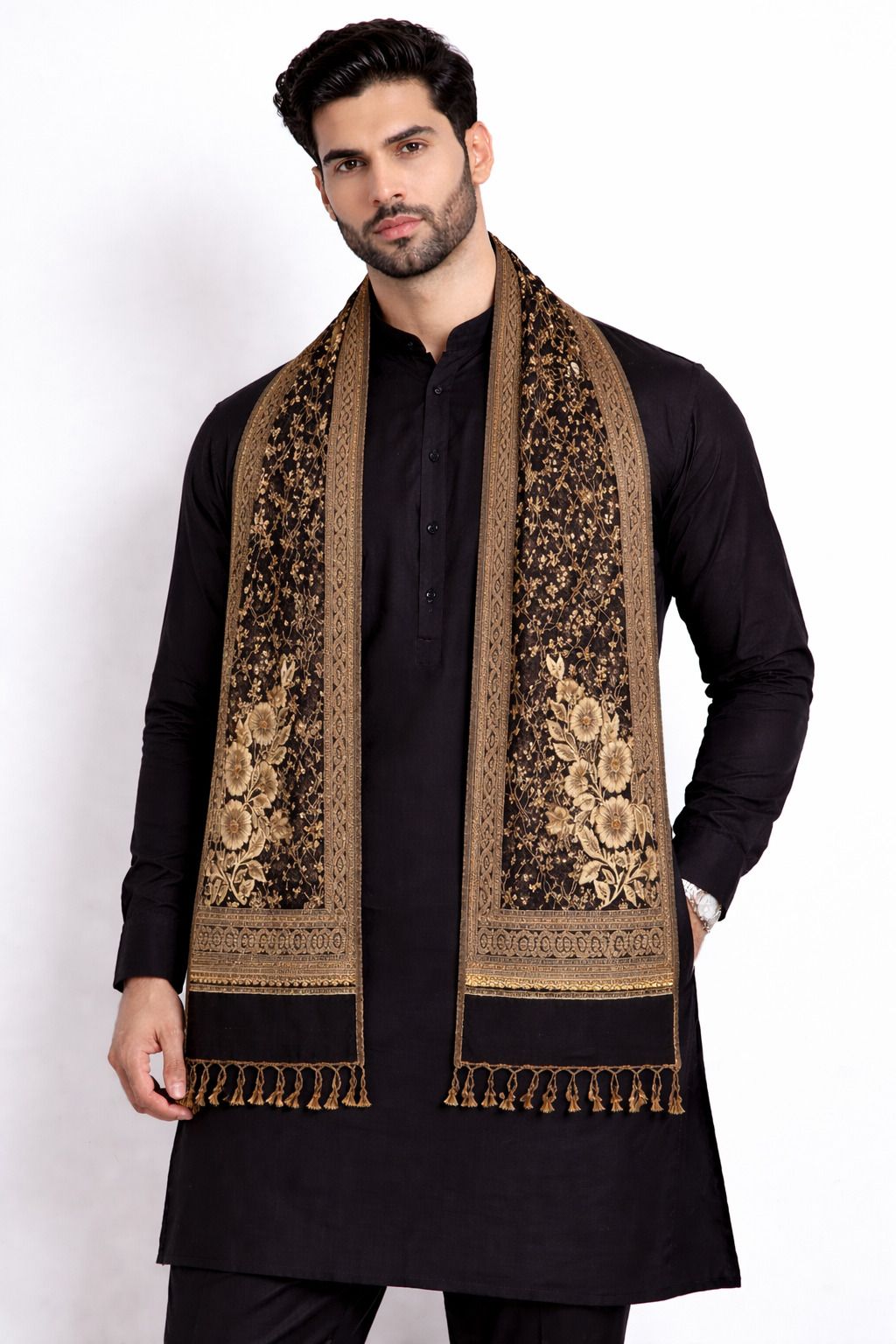 Noorfabric Poly Wool Printed Men Shawl-image-42
