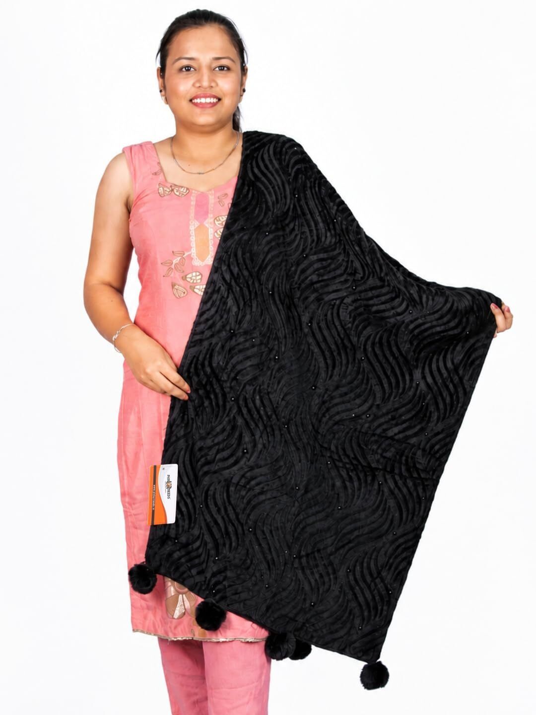 Pick Ur Needs Wool Self Design Women Shawl-picture-32