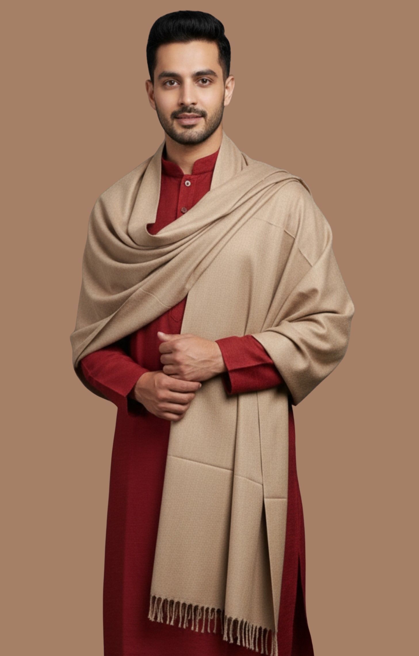 Sudako Acrylic Solid Men Shawl-picture-20