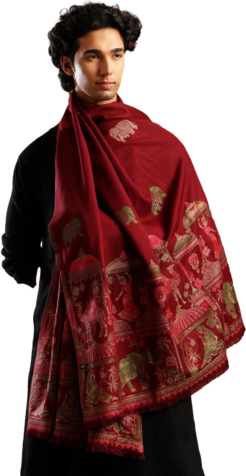 Tweedle Acrylic Embellished Men Shawl-picture-18