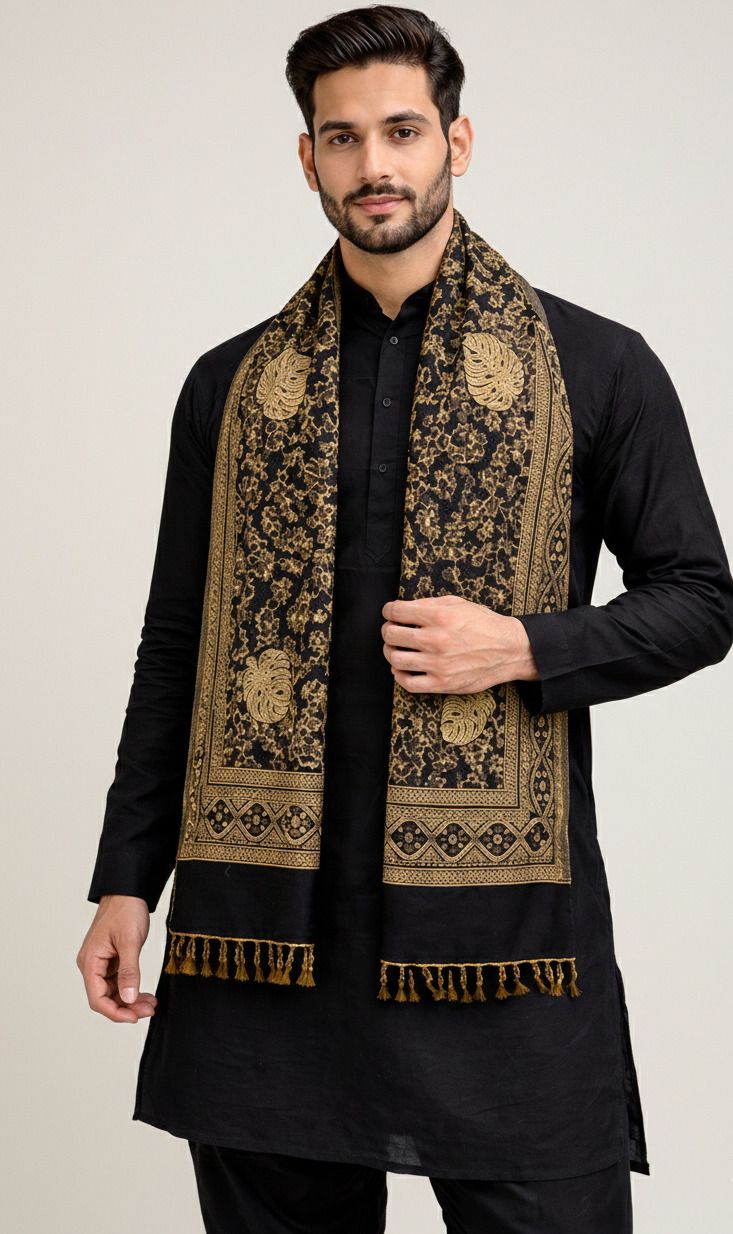 Noorfabric Poly Wool Printed Men Shawl-image-44