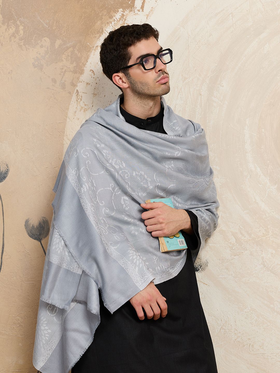 GREEN AGRITECH Viscose, Pashmina Woven, Self Design Men Shawl-image-12