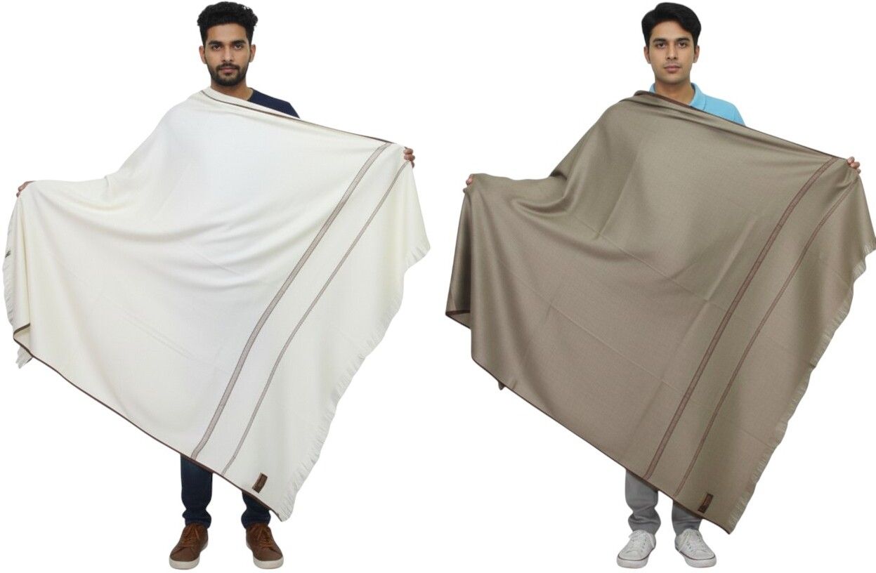 Vrinde Pashmina Self Design Men Shawl-picture-11