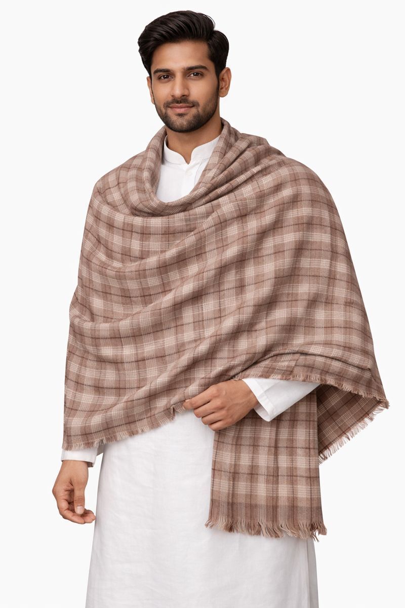 Rudrawraps Wool Checkered Men Shawl-picture-30
