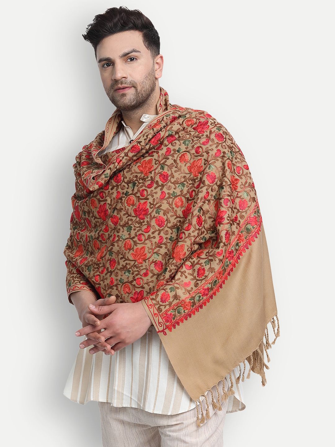 Zamour Acrylic Embroidered Men Shawl-picture-14