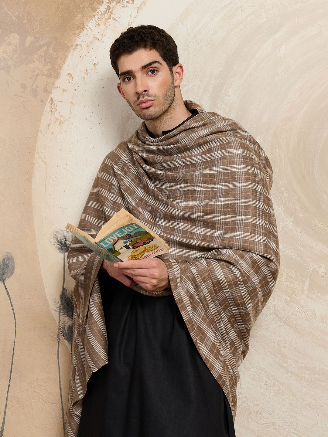 GREEN AGRITECH Acrylic, Wool Woven, Checkered Men Shawl
