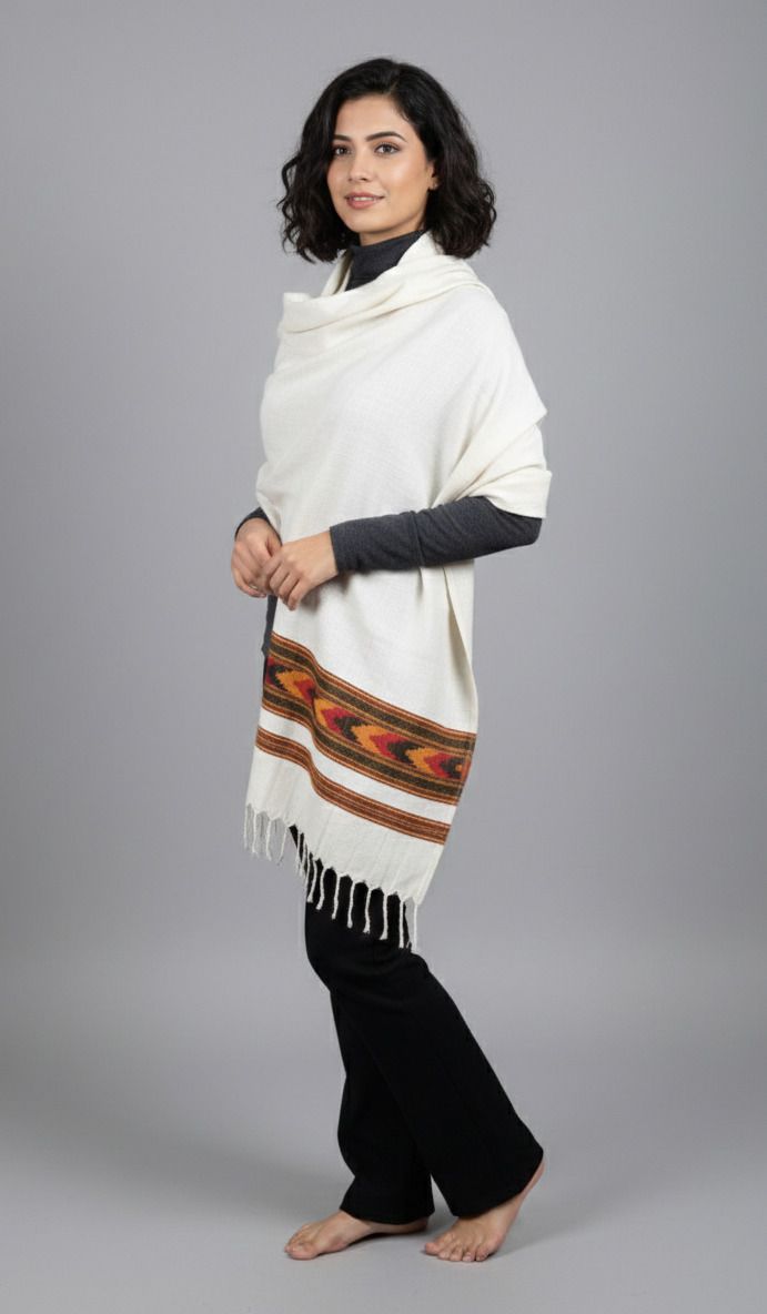 SR Collection Wool Striped Women, Men Shawl-picture-30