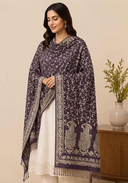 Tallit by enn dee Poly Wool Woven Women, Men Shawl-picture-16