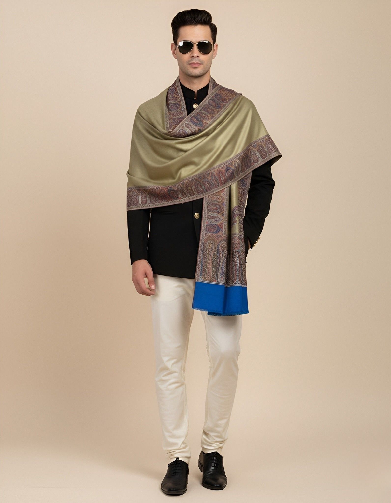 MUFFLY Wool Paisley Men Shawl-picture-10