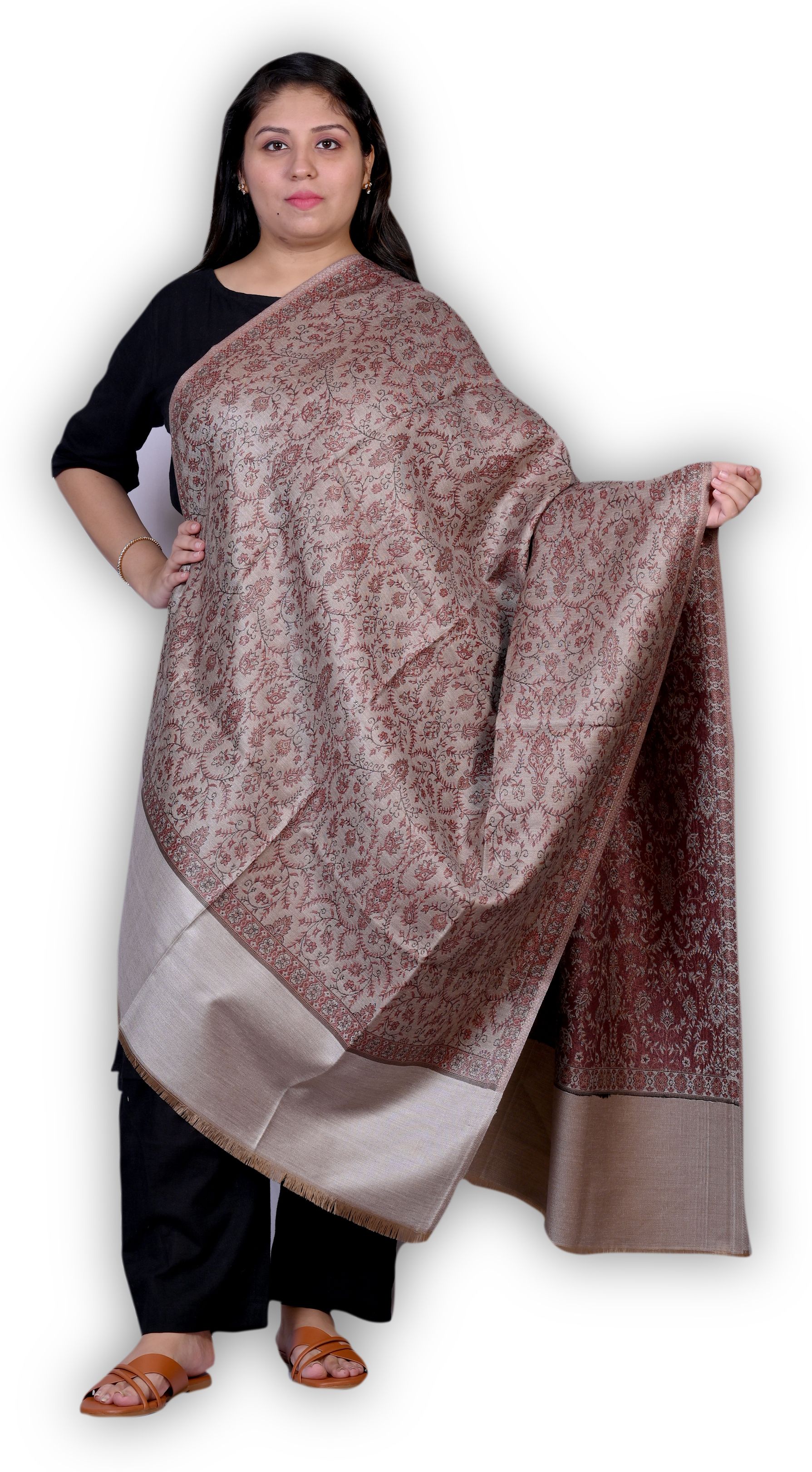 Allure Motifs Polyester Wool Blend Woven Men, Women Shawl-picture-20