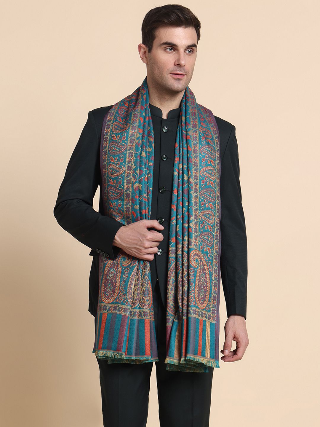 GREEN AGRITECH Acrylic Woven Men Shawl