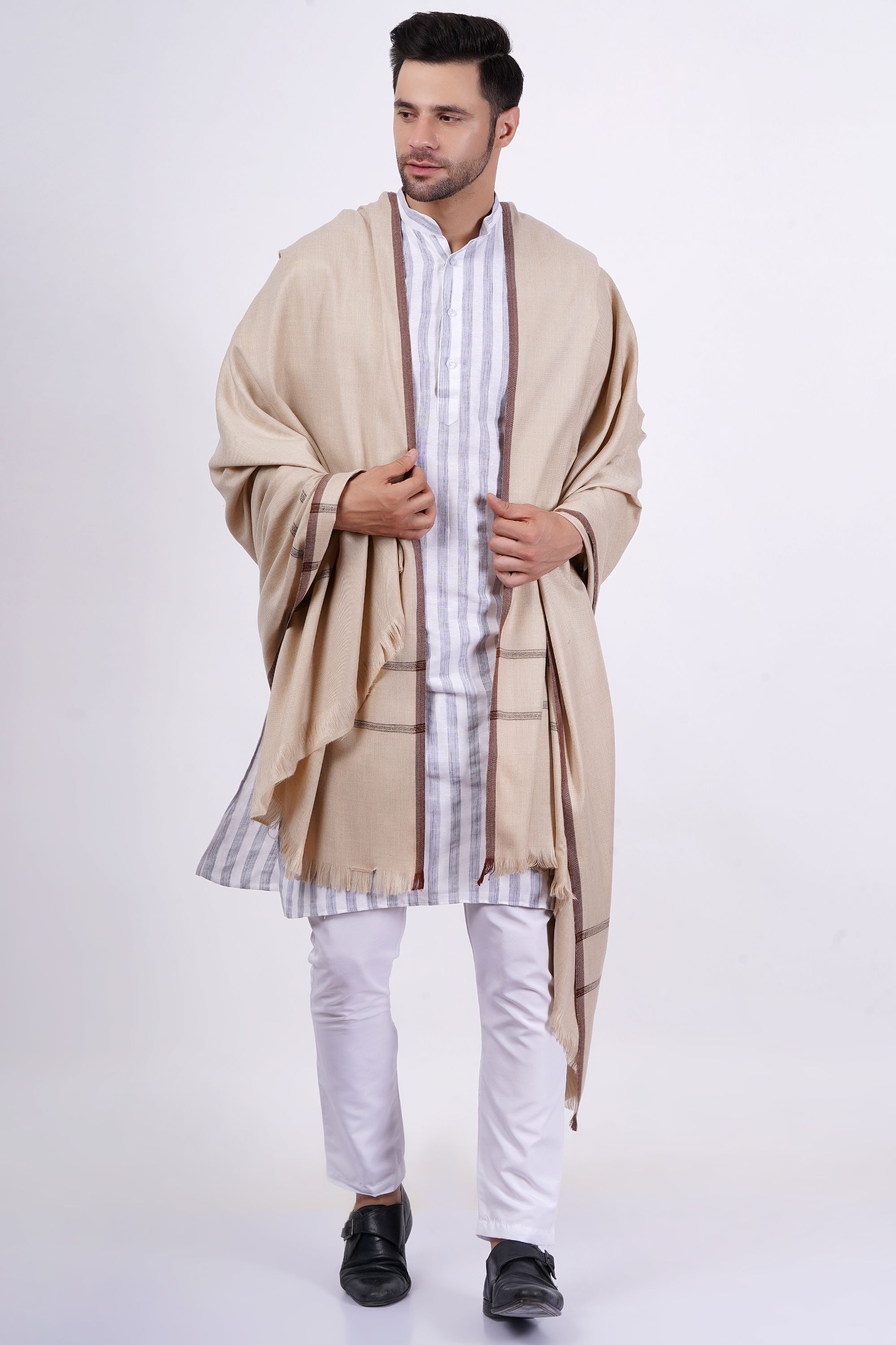 Sprha Wool Solid Men Shawl-picture-36