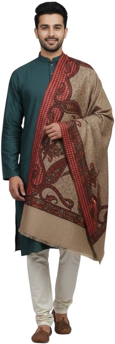 KAVIM Wool Printed Men Shawl-picture-17