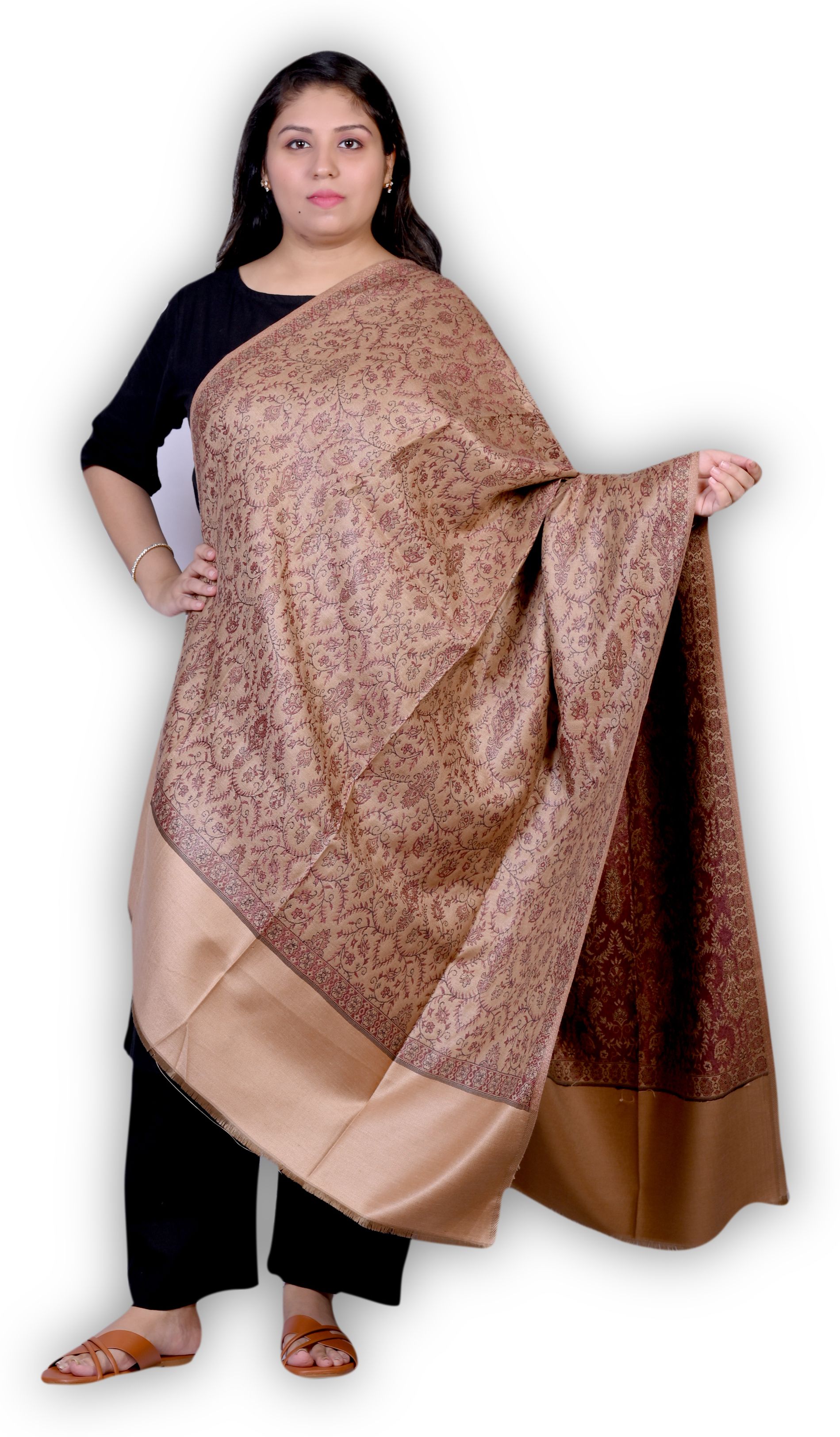 Allure Motifs Polyester Wool Blend Woven Men, Women Shawl-picture-16