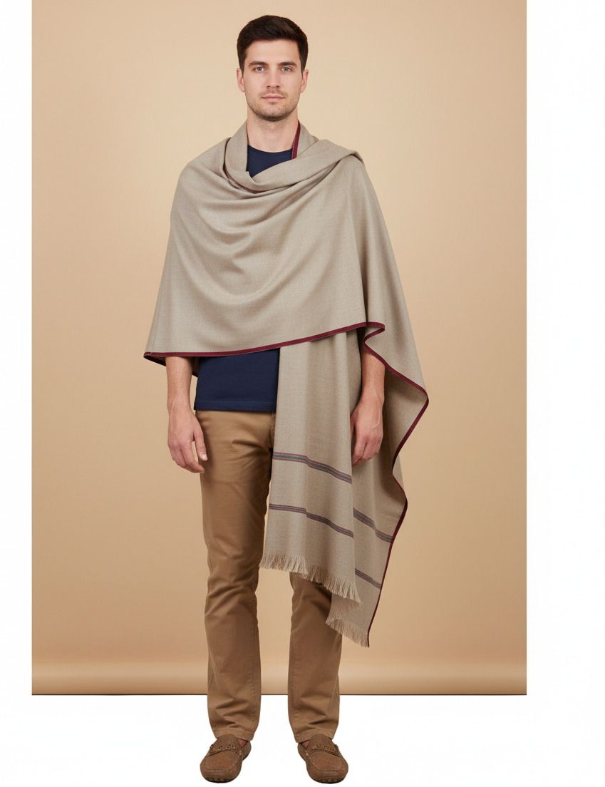 KAVIM Wool Solid Men Shawl-picture-46