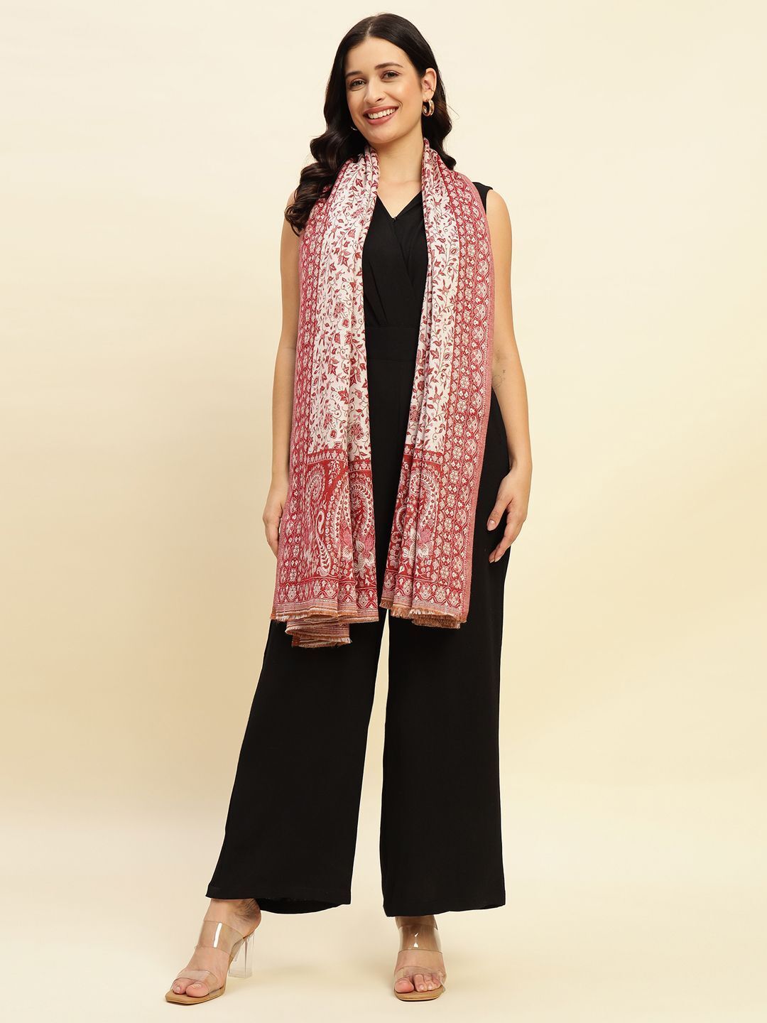 GK VILLA Poly Wool Woven Women Shawl-picture-14