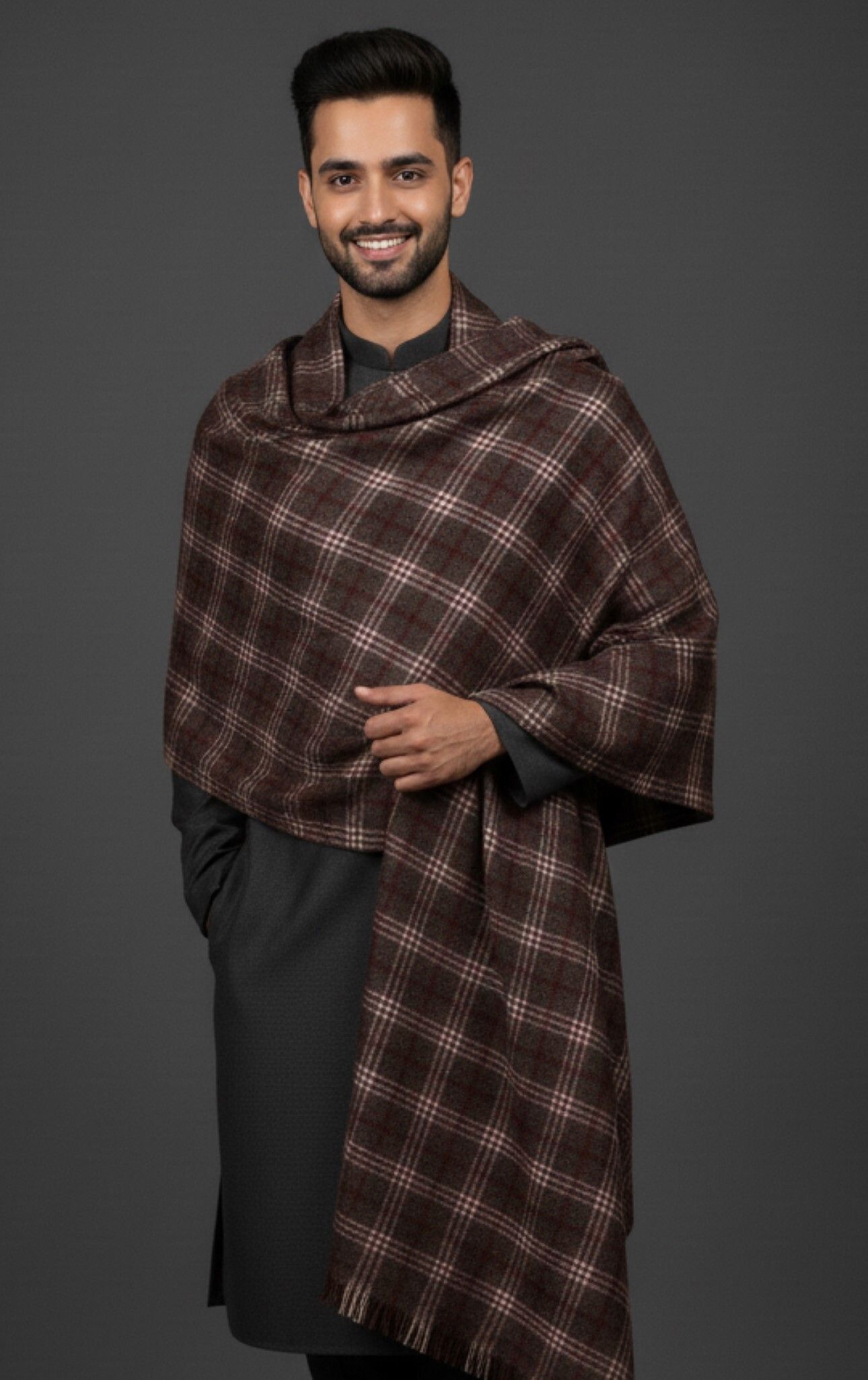 Sudako Acrylic Checkered Men Shawl-picture-18