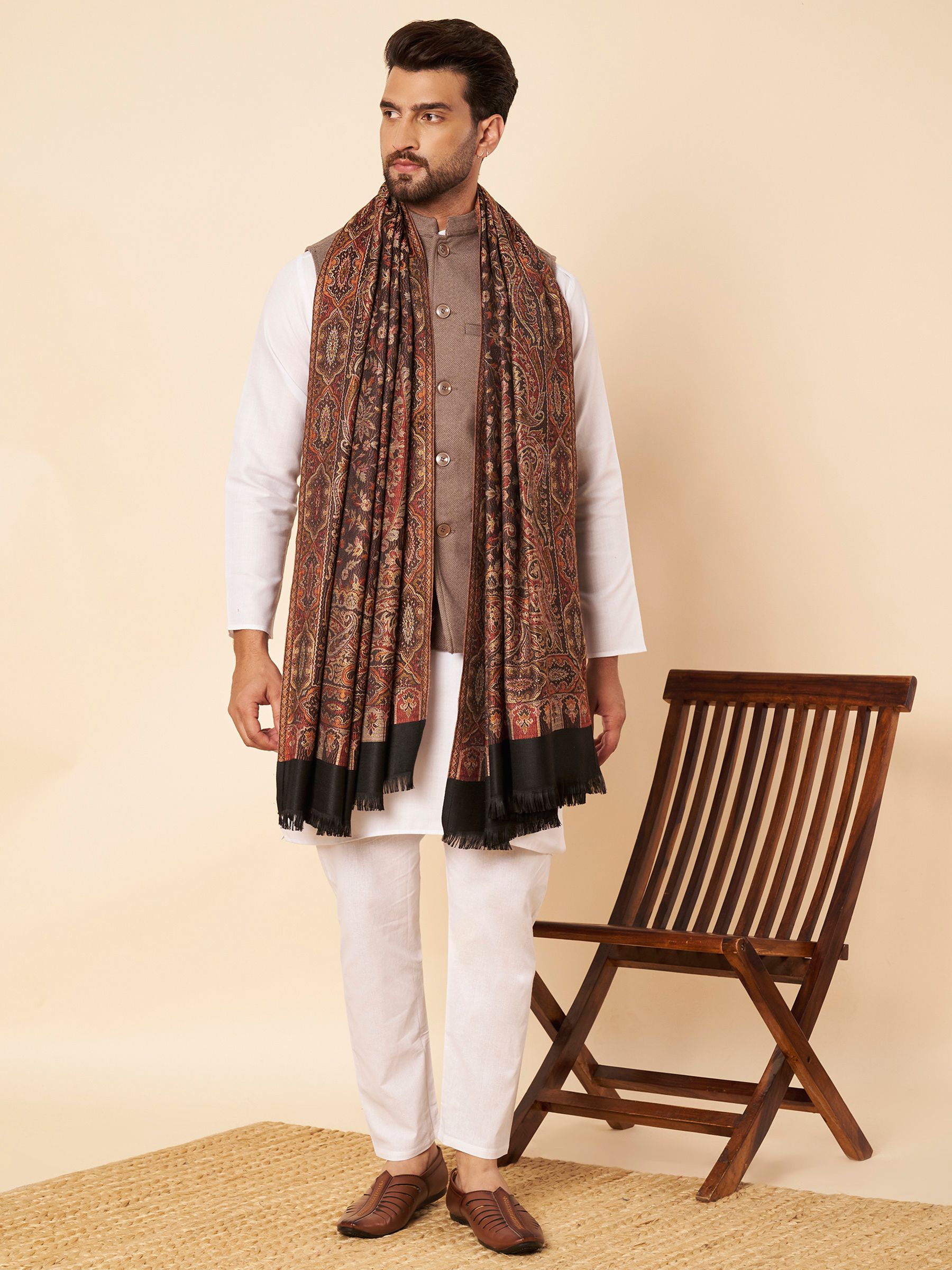 Zamour Acrylic Woven Men Shawl-picture-14