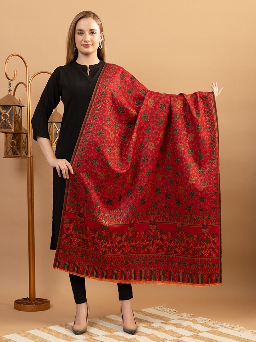 EVODAZE Wool Floral Print Women Shawl-picture-26