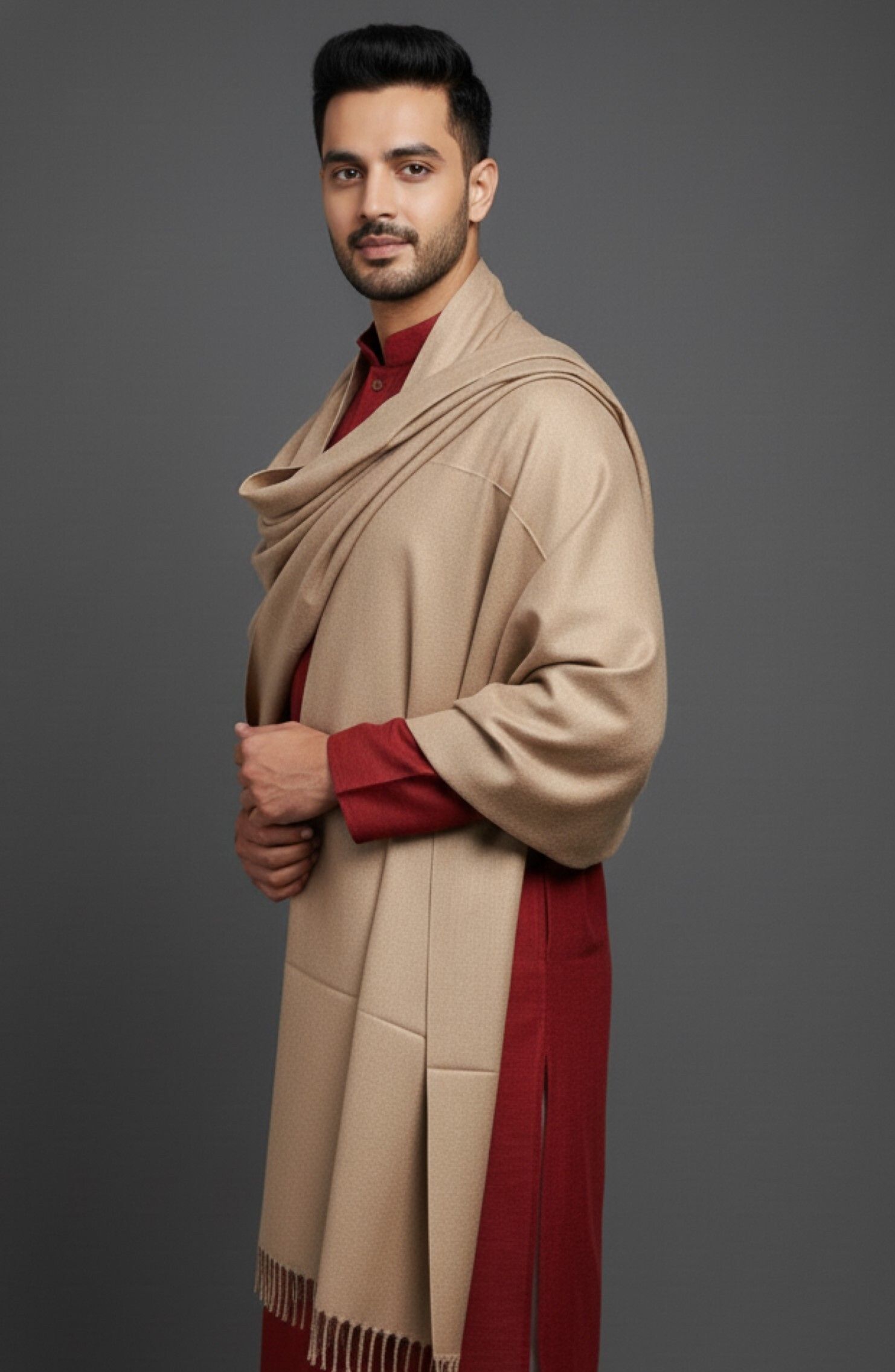 Sudako Acrylic Solid Men Shawl-picture-23