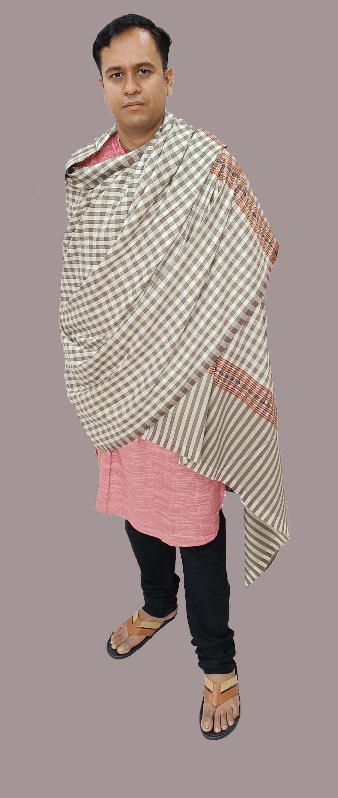 KAVIM Wool Checkered Men Shawl-picture-36