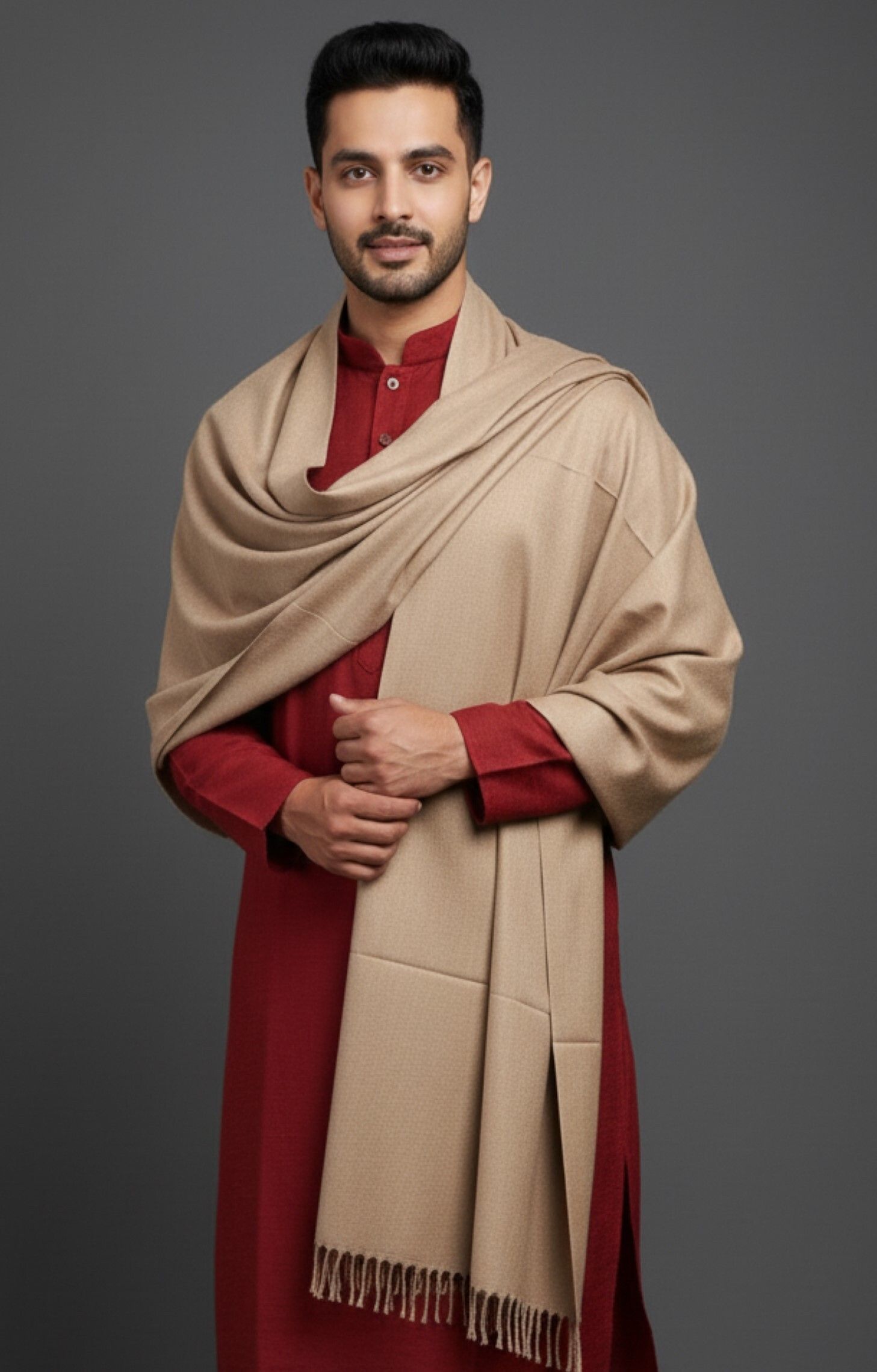 Sudako Acrylic Solid Men Shawl-picture-14