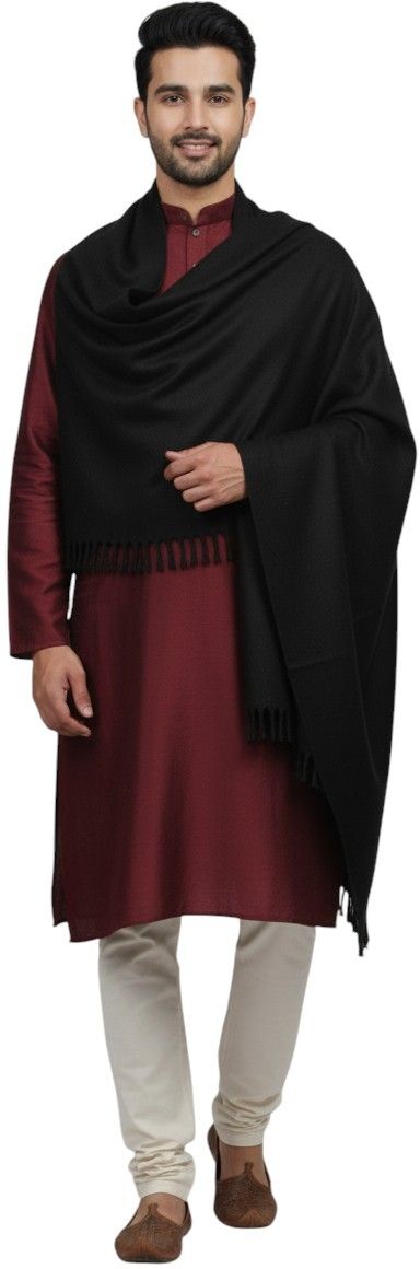 Sprha Wool Solid Men Shawl-picture-20