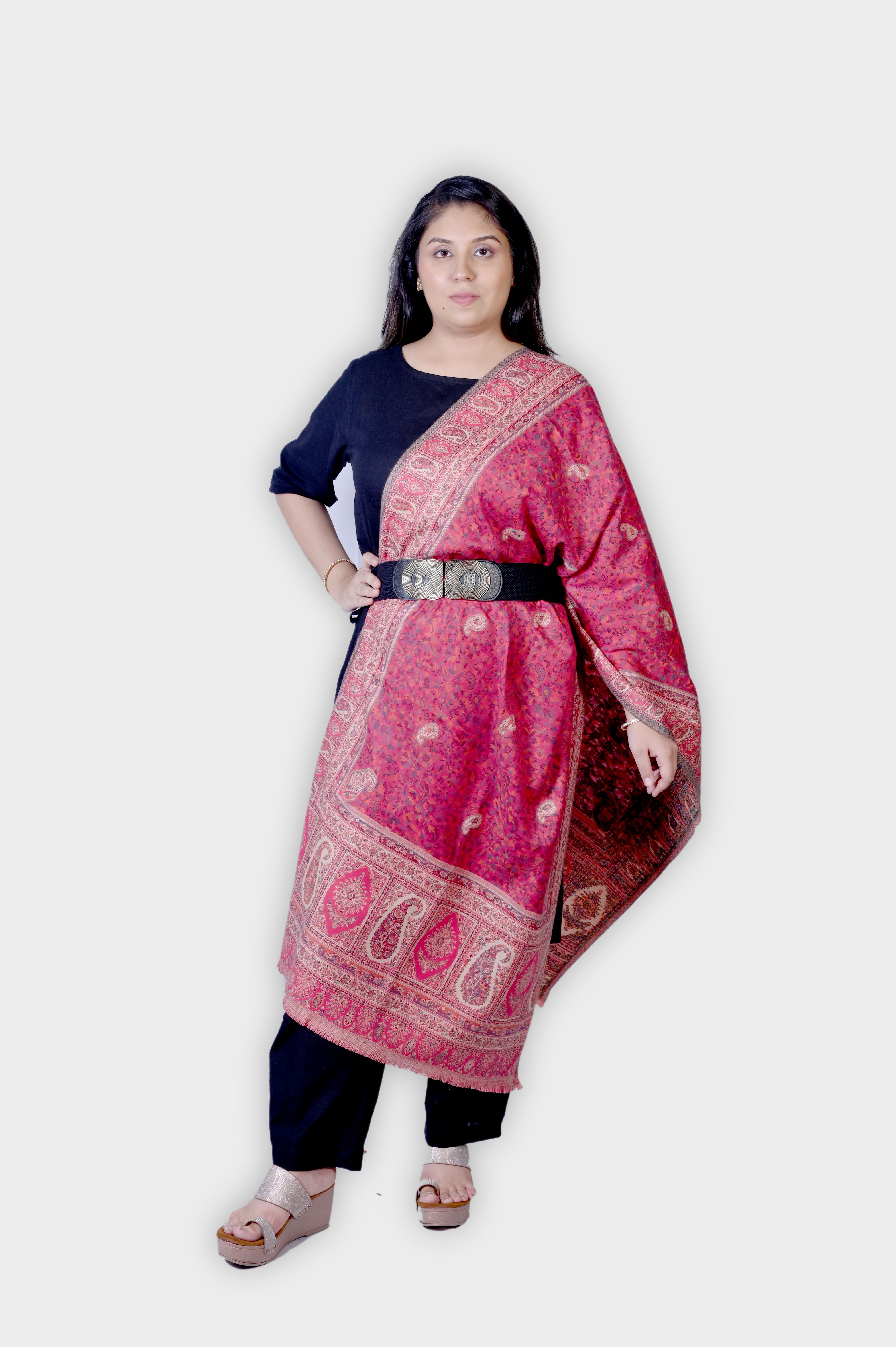 Allure Motifs Wool Woven Men, Women Shawl-picture-22