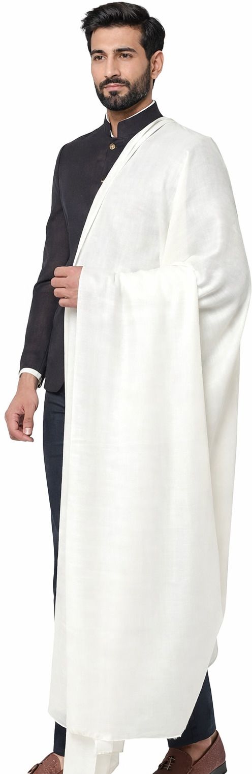 Rudrawraps Poly Wool Solid Men Shawl