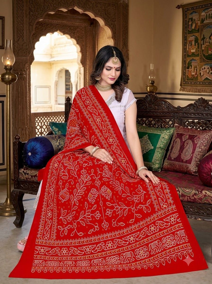 Rayon Printed Red Women Dupatta-image-34