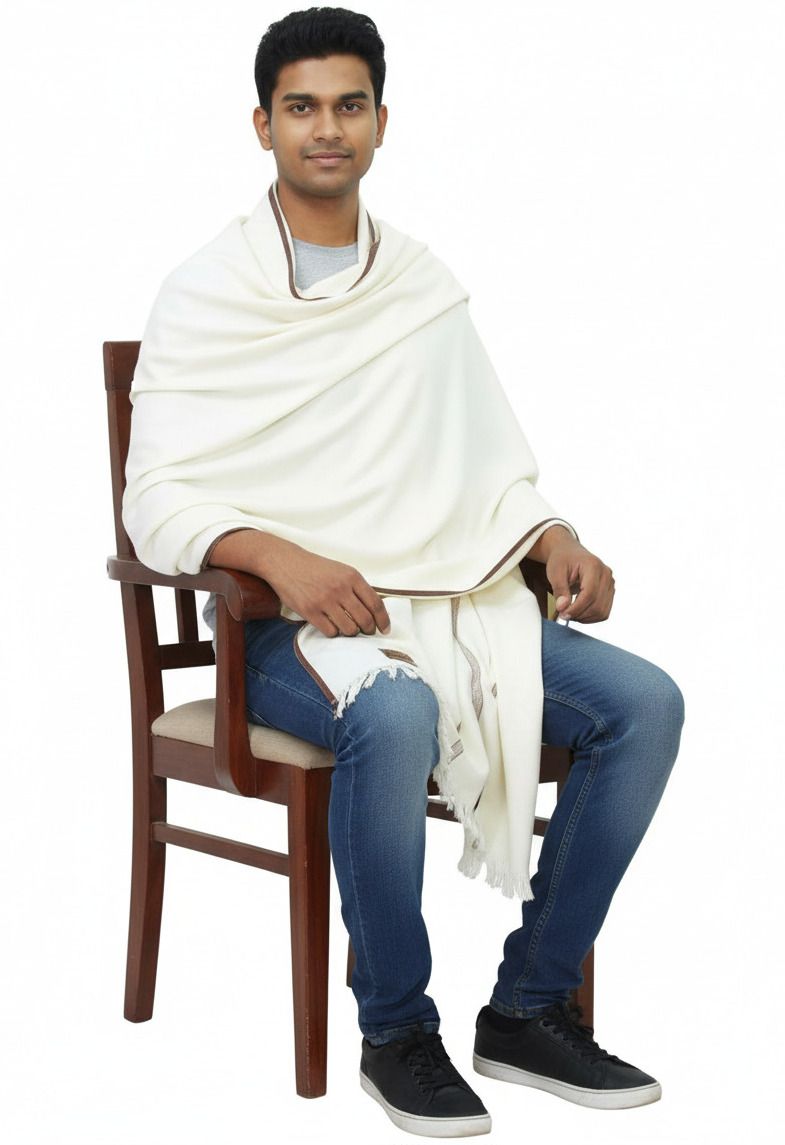 KAVIM Wool Self Design Men Shawl-picture-32