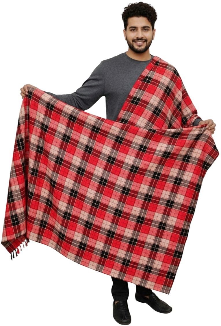 Sprha Wool Checkered Men Shawl-picture-18