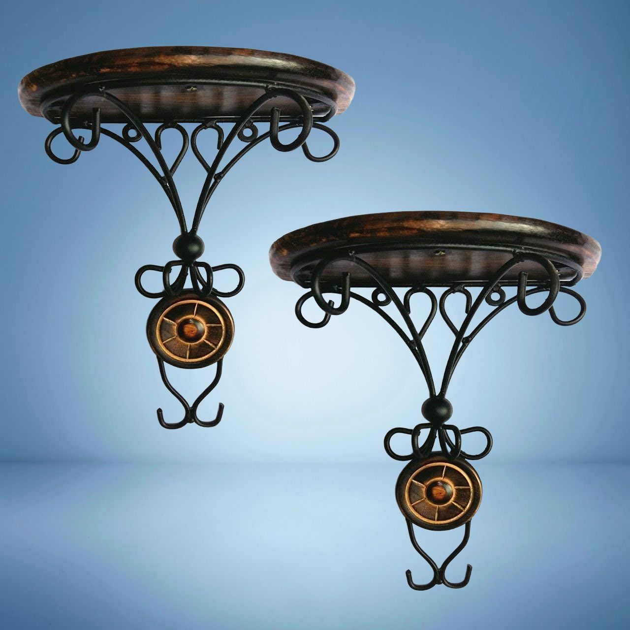 viapradhan Elegant Ironwood Fusion Wall Brackets – Set of 2 24 Shelf Bracket-picture-12