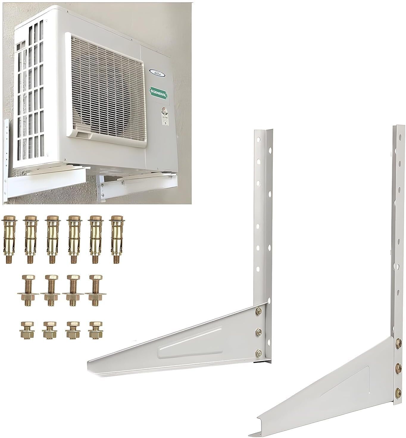 ac outdoor unit wall mount stand, rust proof iron bracket, 18in, 200kg 19 inch shelf bracket