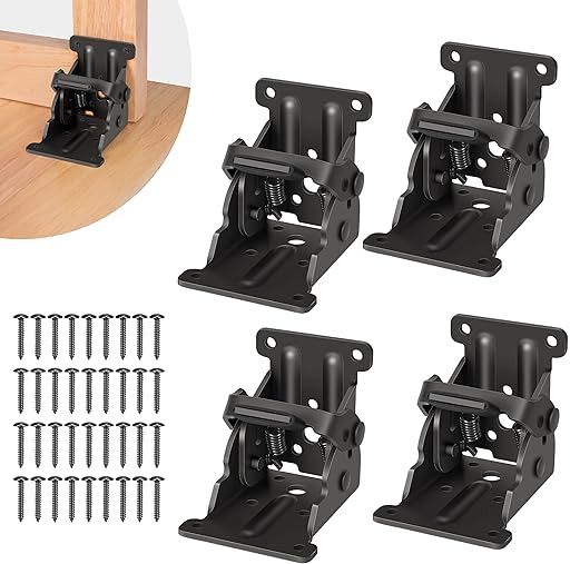 mmtsworld Self-Lock Folding Shelf Brackets Heavy Duty Metal Lock Extension Support Bracket 6.5 Cm Shelf Bracket-picture-5