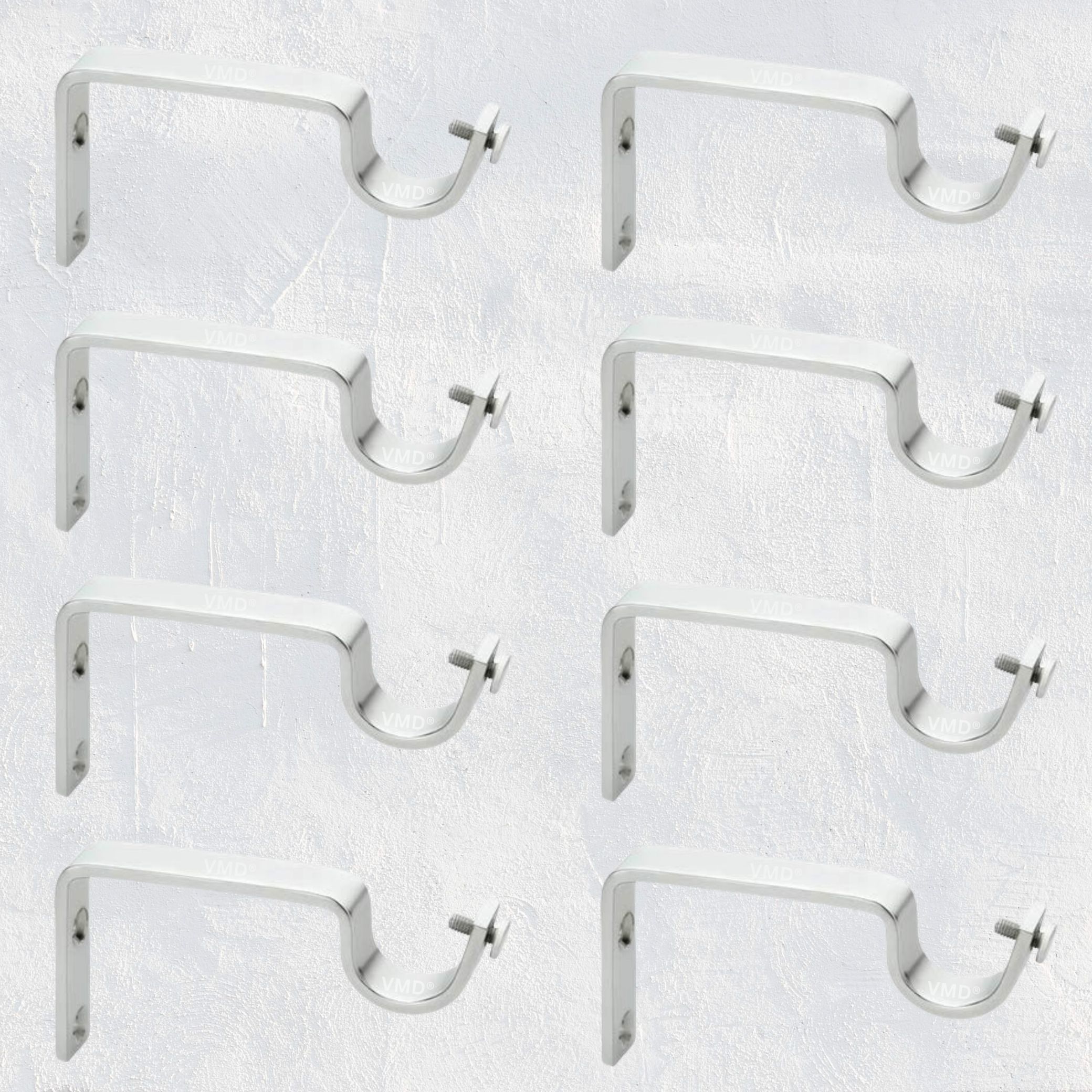 vmd S.S (2.5 mm) Heavy Rod rail Brackets Patti support, Curtain Support Clamps Holders for curtain road (10 CM) (Pack of 8) Shelf Bracket-picture-27