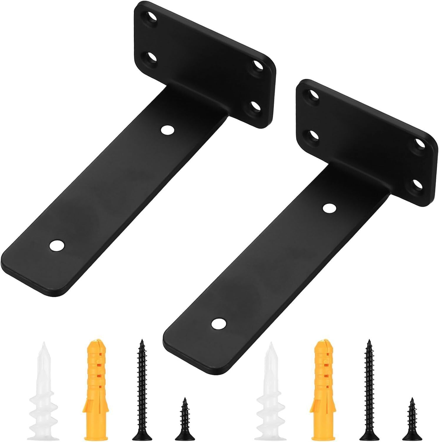 Shelf Brackets, 12 Inch Heavy Duty Industrial Shelf Bracket, Black Metal 90 Shelf Bracket-image-15