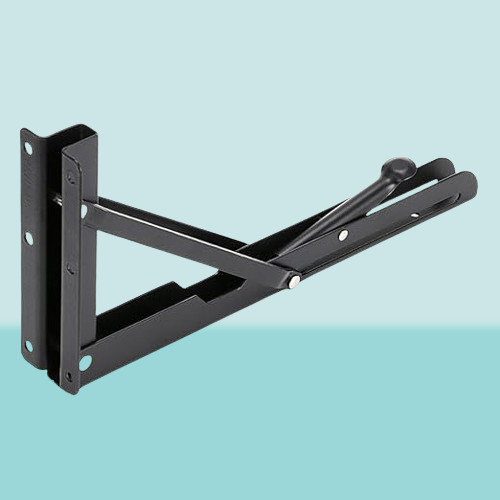 rh mall Shelf_Brackets_62 12, Folding Shelf Bracket 12 Inch, 2 Pcs, Max Load 200KG(Black) Shelf Bracket image 1
