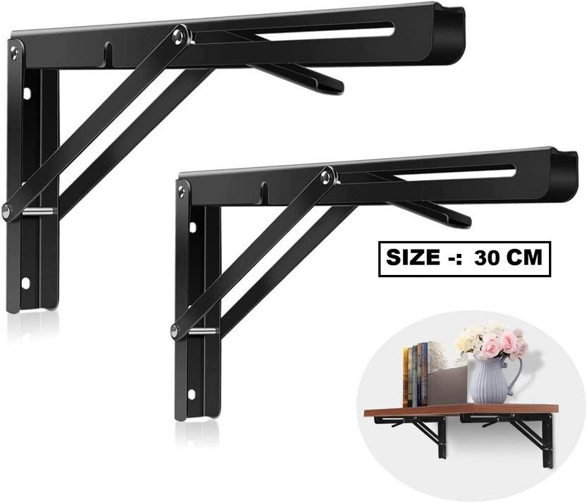30 CM Folding Shelf Brackets-Heavy Duty Metal Collapsible Shelf Bracket 1 Pair 30 CM Shelf Bracket-image-44