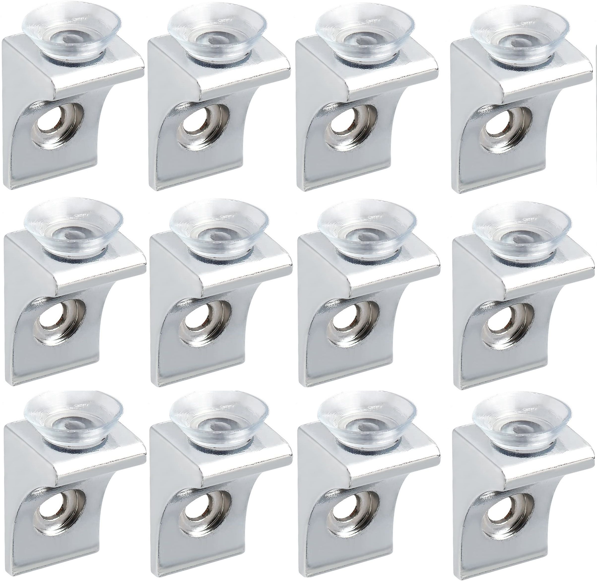 Glass Shelf Brackets Mounting Brace Fixing Pegs Supports, holder Cup for Glass Shelves,Cabinet Display, (PACK OF 12) Shelf Bracket-image-37