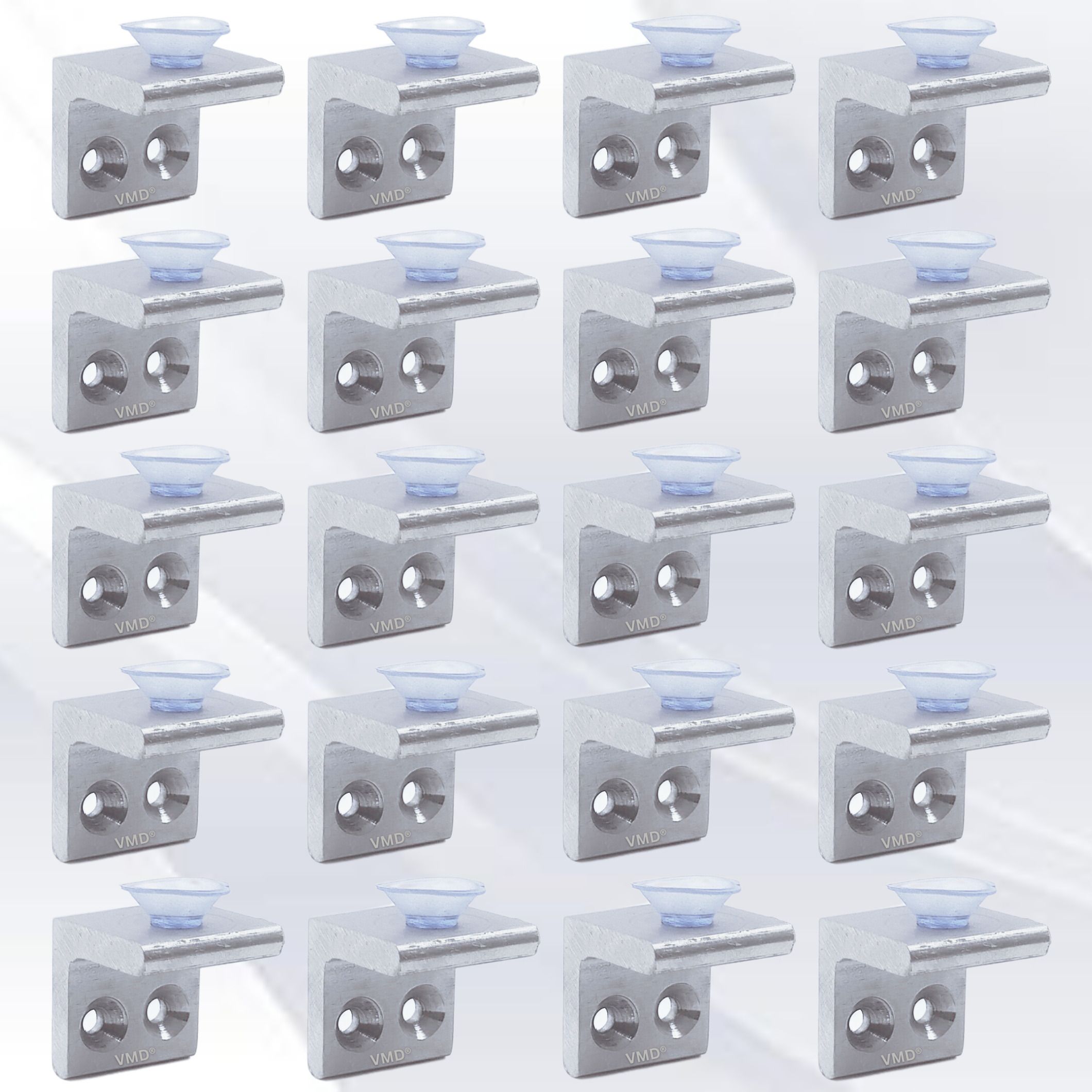 vmd S.S (5 mm) Glass Shelf holder (MATT) Mounting, Fixing Pegs Supports,Brackets, L bet, Cup for Glass Shelves,Cabinet Display, (PACK OF 20) Shelf Bracket-picture-8