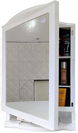 RoyalLook Mirror Cabinet, Accessories Organizer With Mirror, 1 Shelf Bracket-image-37