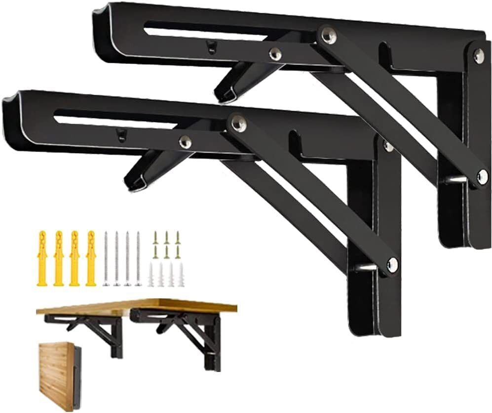 Folding Shelf Brackets Heavy Duty Metal Collapsible Shelf Bracket for BenchTable 20 Shelf Bracket-image-41