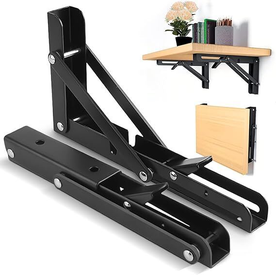 2 Pcs 8 Inch Wall Mounted Triangle Folding Shelf Bracket 20 CM Shelf Bracket-image-33