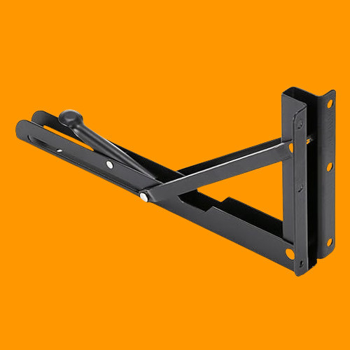 rh mall Shelf_Brackets_60 12, Folding Shelf Bracket 12 Inch, 2 Pcs, Max Load 200KG(Black) Shelf Bracket image 1