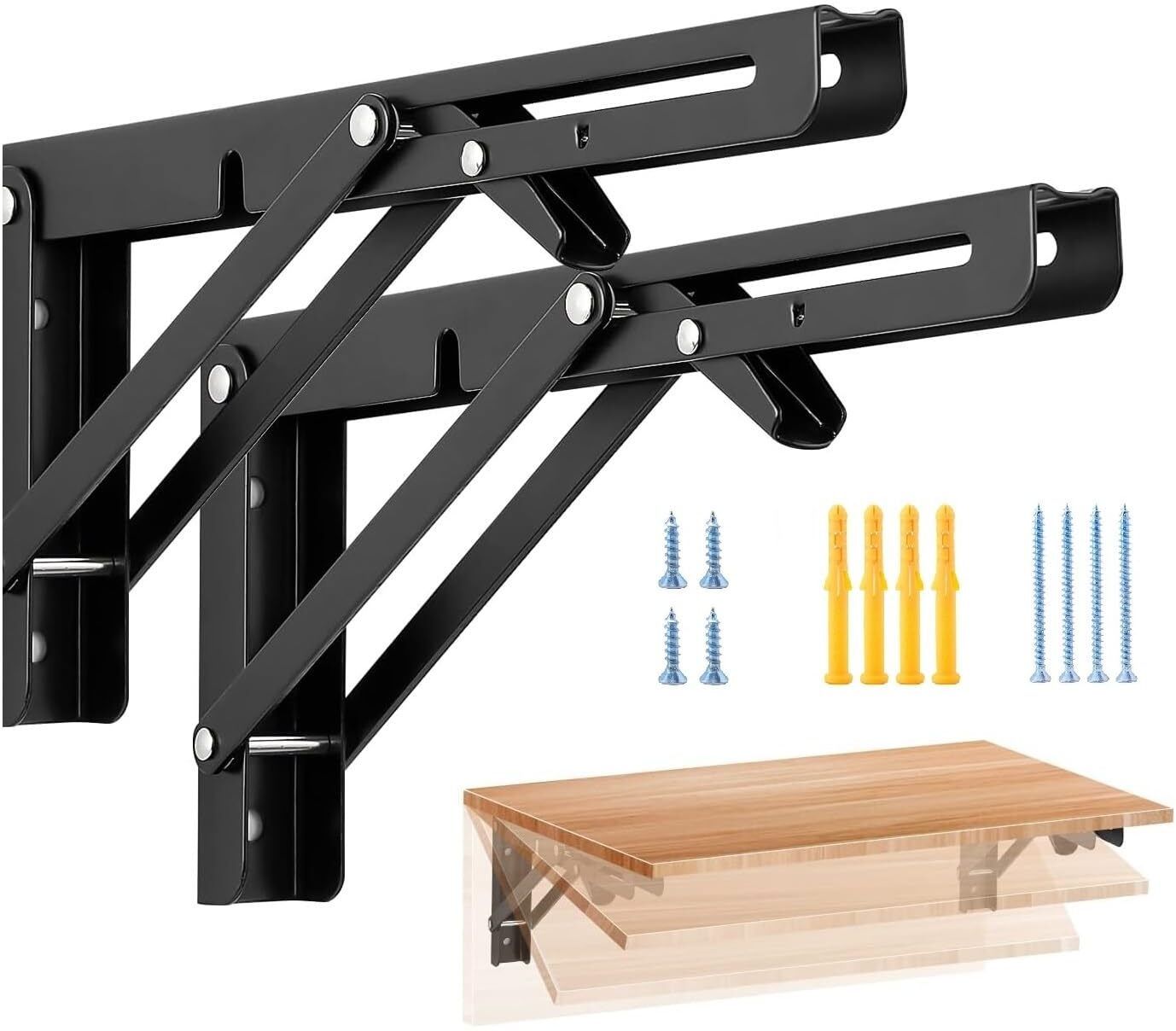 Folding Shelf Brackets - Heavy Duty Metal Collapsible Shelf Bracket 20cm Shelf Bracket-image-40