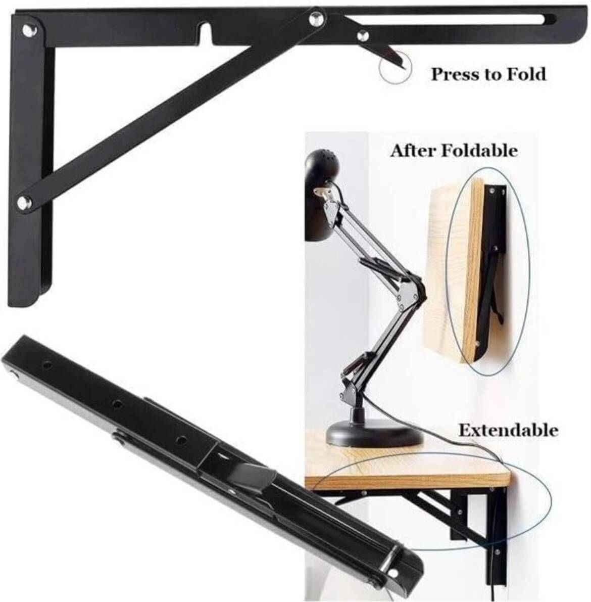 khodal universal Heavy Duty Folding Shelf Bracket 8-10 Inch (Set of 2) |t | Max Load 200KG | 8-10 INCHES Shelf Bracket-picture-12