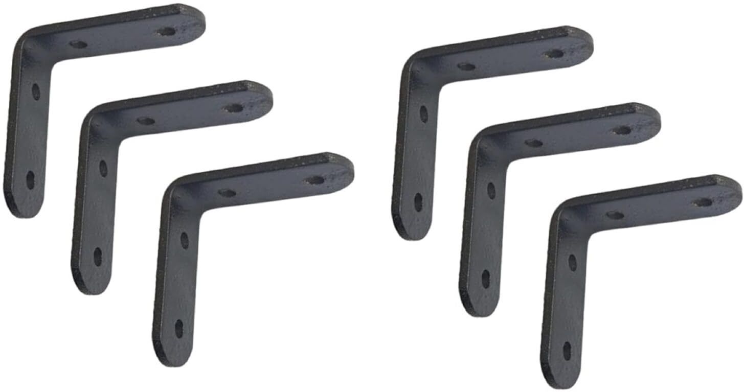 6 Pack Metal 2 x 2 inches Heavy Duty (3 mm) L Brackets Clamp 2 Inch Shelf Bracket-image-1