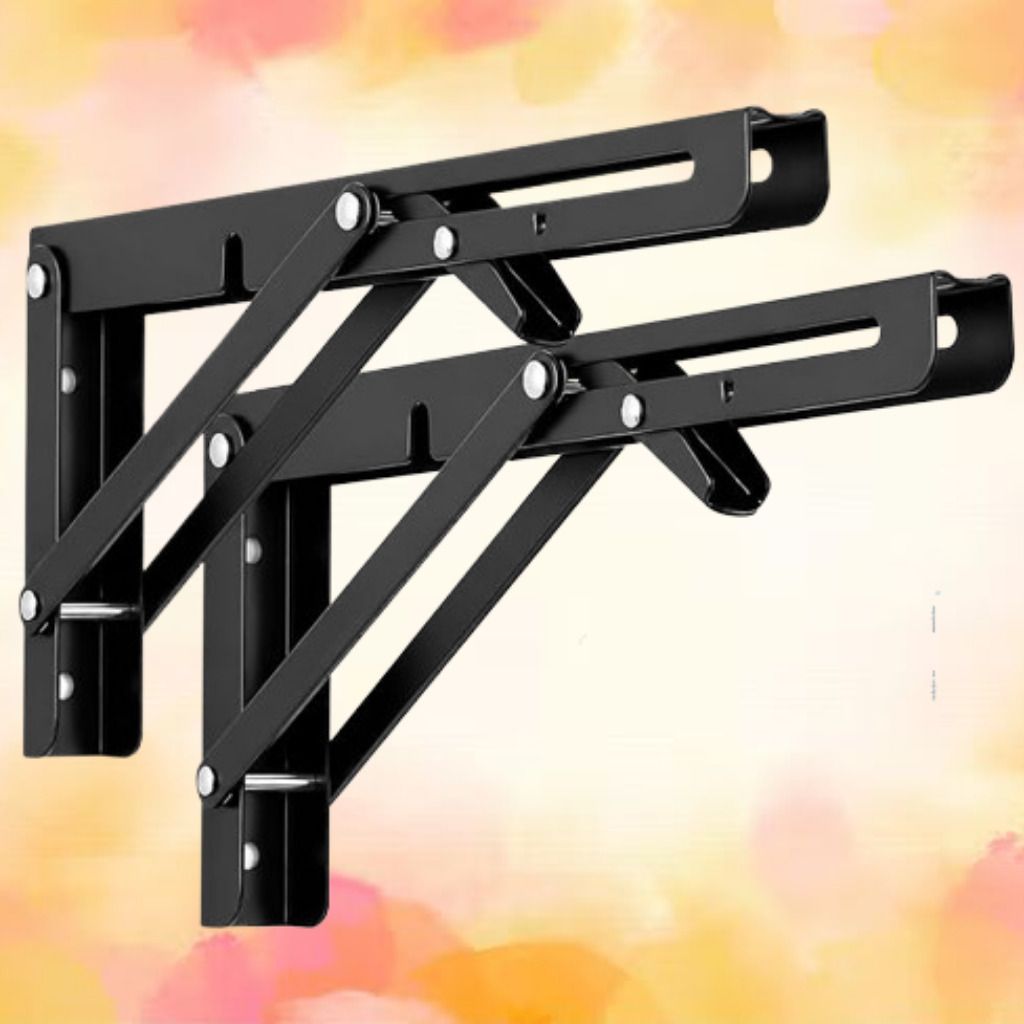 Metal Folding Shelf Bracket Set for Home Office and Garage 20cm Shelf Bracket-image-7