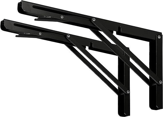 Shelfbrackets_02 16 INCH, Folding Shelf Bracket 16Inch, 2 Pcs, Max Load 200KG(Black) Shelf Bracket